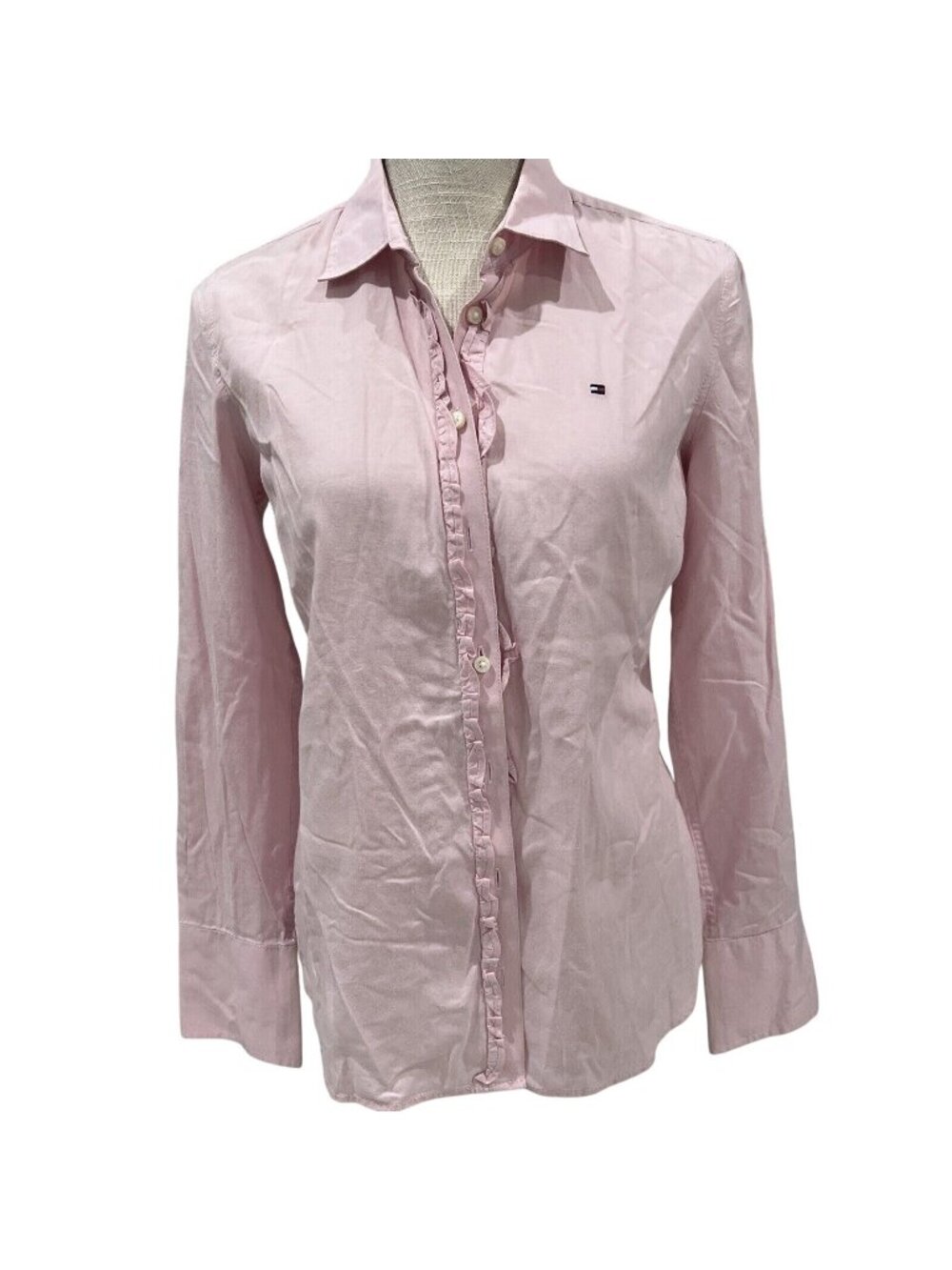 Tommy Hilfiger Womens Pink Button-Up Shirt S